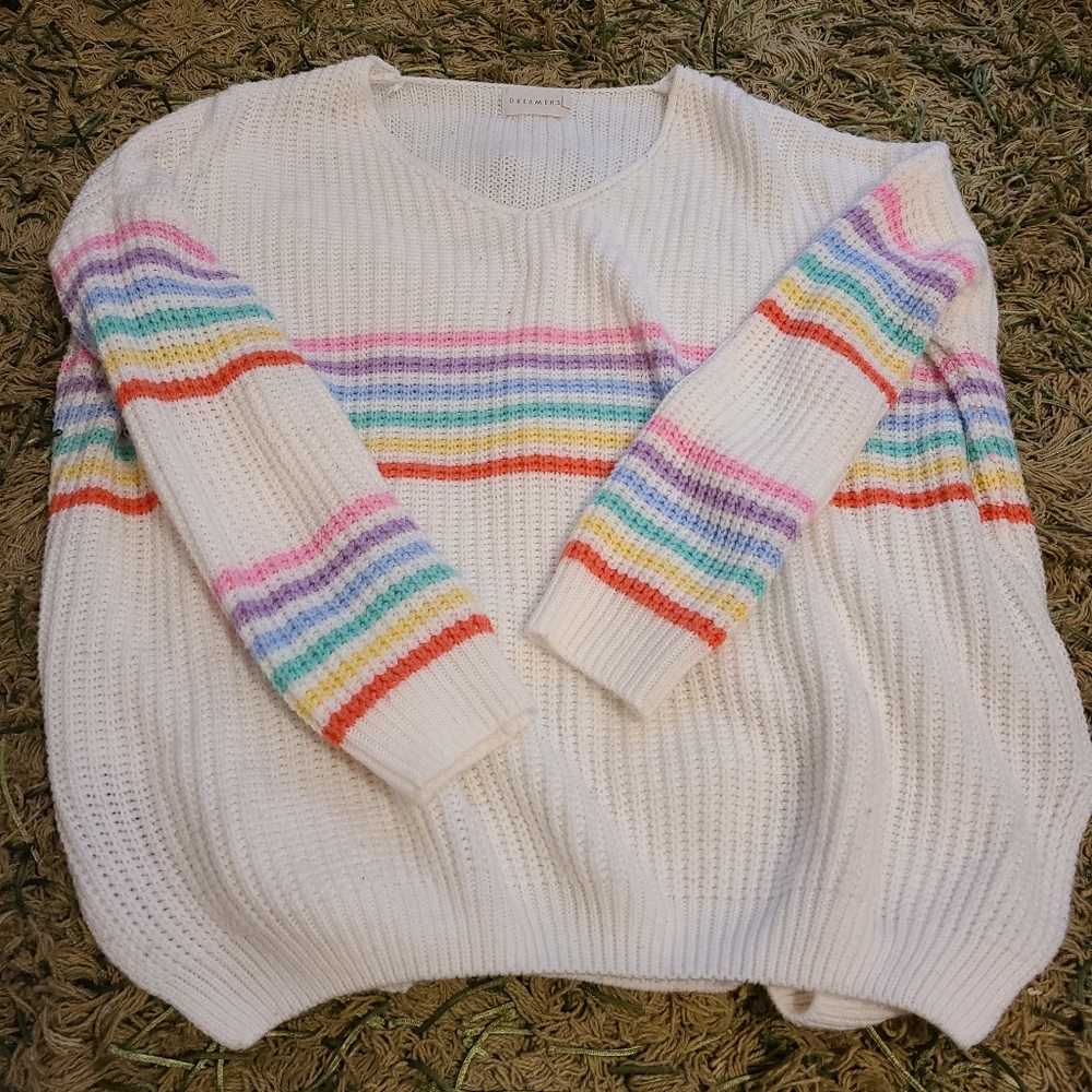 Rainbow striped sweater 🌈
